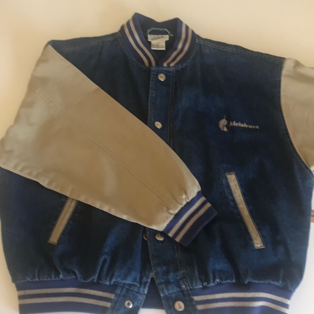 Denim and khaki baseball style jacket